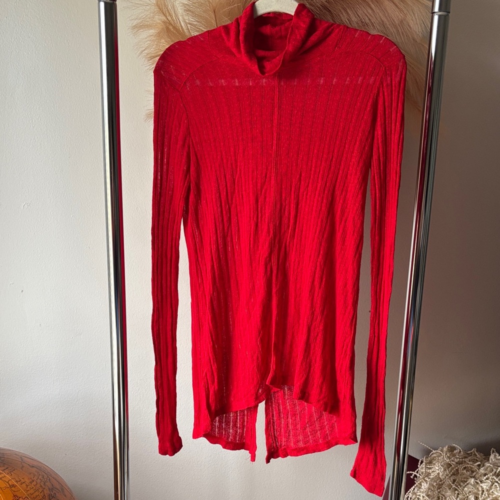 Lucky Brand Vibrant Red Knit Top